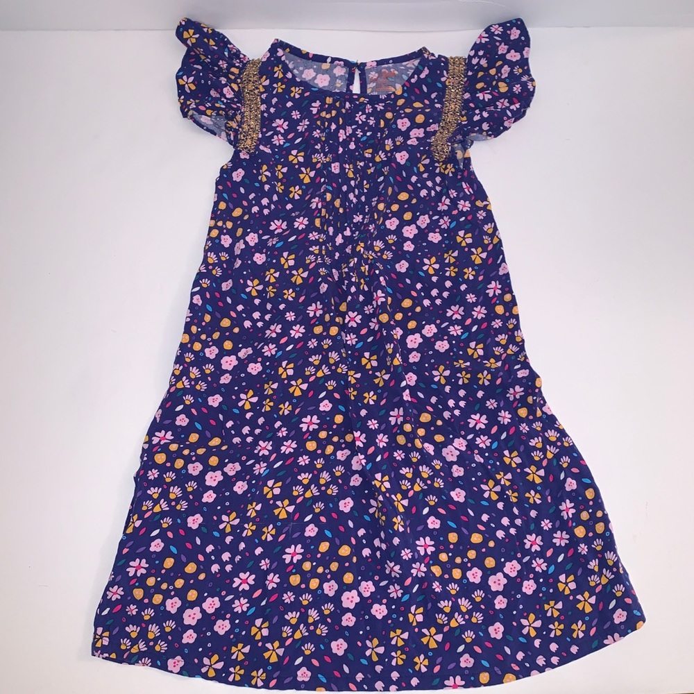 Cat & Jack Flutter Sleeve Floral Print Dress L